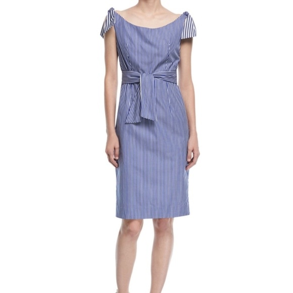 Milly Dresses & Skirts - Milly Candice Striped Shirting Tie Dress sz 10 ⭐️
